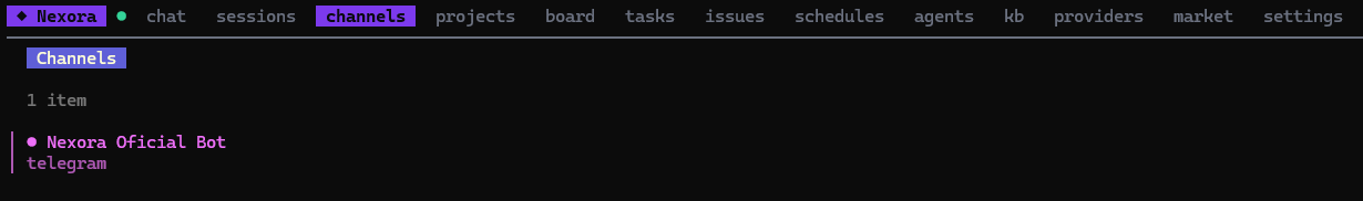 Channels tab — list of external conversations