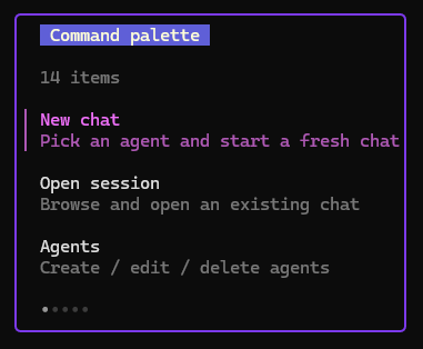 Command palette open